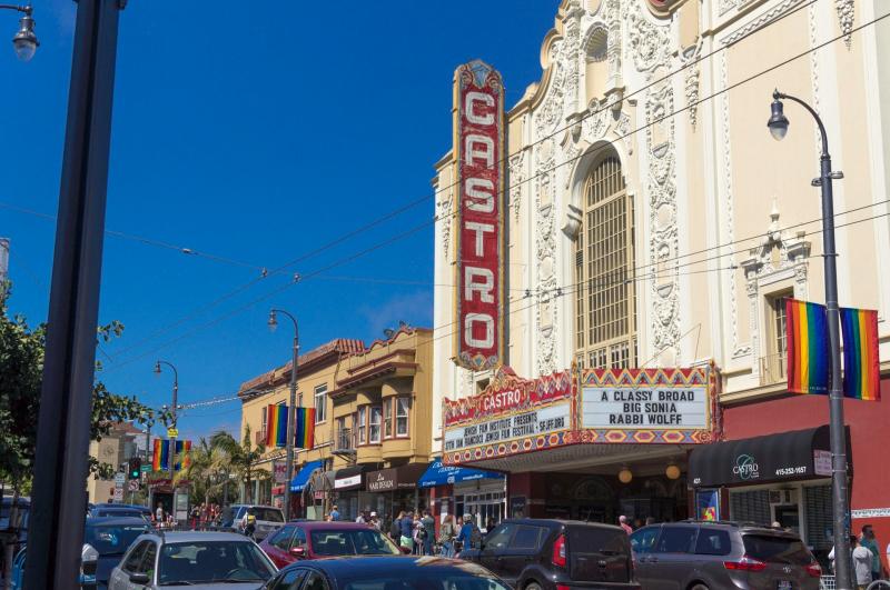 Exterior view of the old Castro Theatre in the Castro District of San Francisco