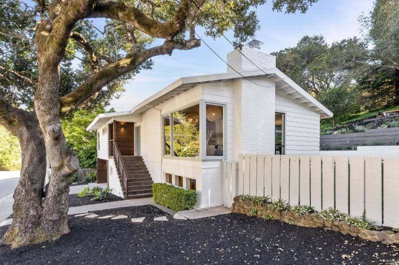 21 Convent court San Rafael exterior white house with tree and white fence #2