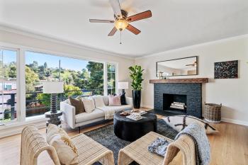 living room with fireplace #4