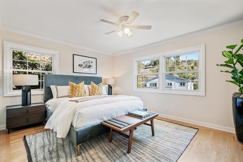 bedroom with ceiling fan #14